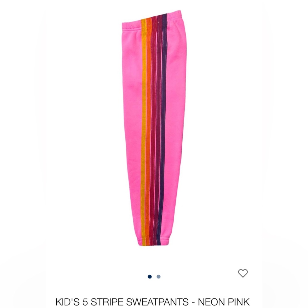 Kids Aviator Nation neon pink 5 stripe sweatpants size 12